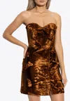 Alexander Mcqueen Strapless Velvet Mini Dress