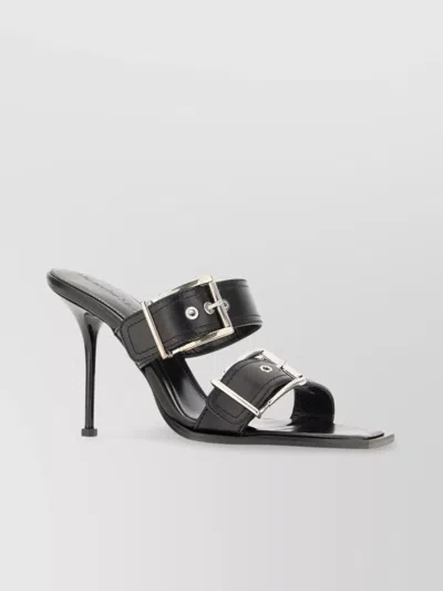 ALEXANDER MCQUEEN STRAPPY LEATHER SANDALS SQUARED TOE