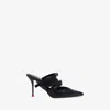 Alexander Mcqueen Mcqueen Strap Mules In Black/lust Red