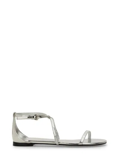 Alexander Mcqueen Strappy Sandal For Women In Silver