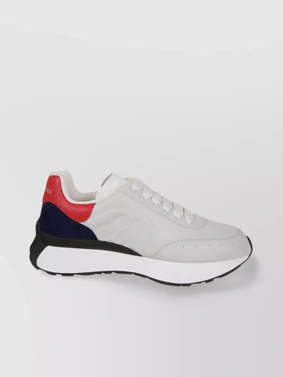 Alexander Mcqueen Streamlined Low-top Color-block Sneakers In Grey
