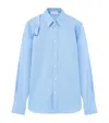 Alexander Mcqueen Slim-fit Harness-detailed Stretch-cotton Shirt In Blue