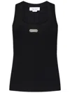 Alexander Mcqueen Ribbed Texture Sleeveless Top In Black