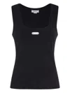 Alexander Mcqueen Stretch-cotton Tank Top In Black