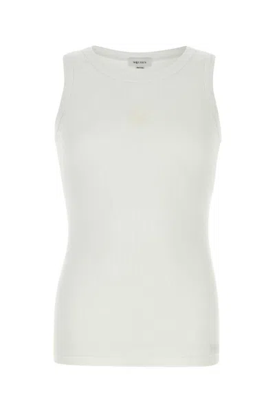 Alexander Mcqueen Stretch Cotton Tank Top In White