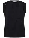 Alexander Mcqueen Stretch Jersey Top With Devoré Logo In Black