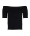 Alexander Mcqueen Knitted Off-the-shoulder Top In Black