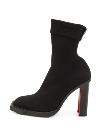 Pre-owned Alexander Mcqueen Stretch-fabric Ankle Boots In Black