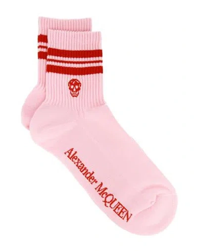 Alexander Mcqueen Stripe And Skull Sport Socks Woman Socks & Hosiery Multicolored Size L Cotton, Pol In Fantasy