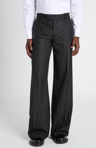 Alexander Mcqueen Mcqueen Stripe Tailored Wool Trousers In Black