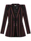 Alexander Mcqueen Striped Blazer In Black