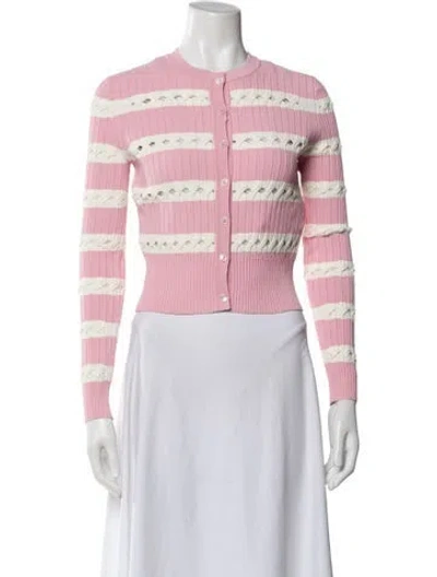 Pre-owned Alexander Mcqueen Striped Crew Neck Sweater W/ Tags In Pink