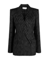 Alexander Mcqueen Pinstripe Tailored Jacket With Double-breasted Front In Black