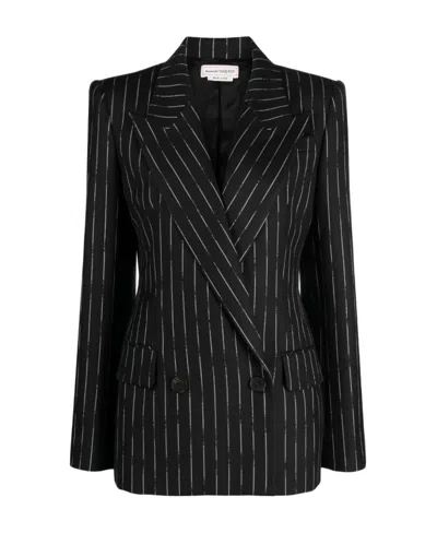 ALEXANDER MCQUEEN ALEXANDER MCQUEEN DOUBLE-BREASTED STRIPED BLAZER