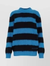 ALEXANDER MCQUEEN STRIPED EMBROIDERED KNIT SWEATER