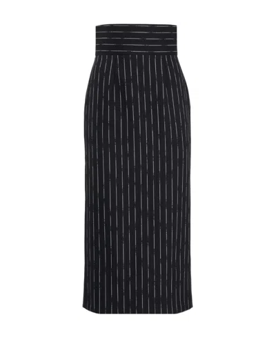 ALEXANDER MCQUEEN ALEXANDER MCQUEEN STRIPED HIGH-WAIST MIDI SKIRT