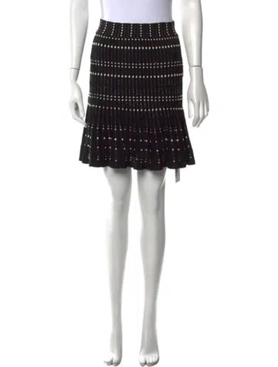 Pre-owned Alexander Mcqueen Striped Mini Skirt In Black