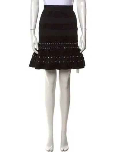 Pre-owned Alexander Mcqueen Striped Mini Skirt In Black