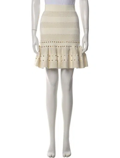 Pre-owned Alexander Mcqueen Striped Mini Skirt In Neutral