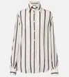 Alexander Mcqueen Alexander Mc Queen Ivory Navy Burgundy Striped Shirt In Multicoloured