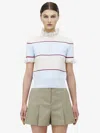 Alexander Mcqueen Mcqueen Lace Ruffle Stripe Polo