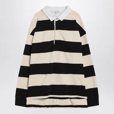 ALEXANDER MCQUEEN ALEXANDER MCQUEEN  STRIPED POLO SHIRT BLACK/IVORY