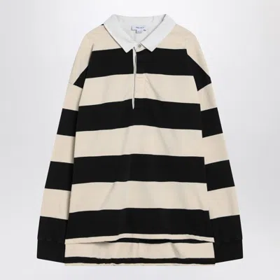 ALEXANDER MCQUEEN ALEXANDER MCQUEEN STRIPED POLO SHIRT BLACK/IVORY