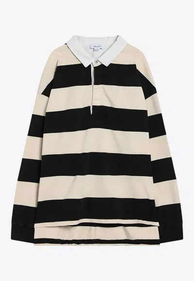 ALEXANDER MCQUEEN STRIPED RUGBY POLO T-SHIRT