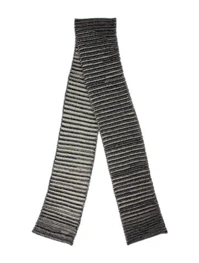 Pre-owned Alexander Mcqueen Striped Scarf In Blue