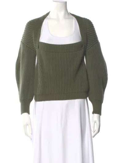 Pre-owned Alexander Mcqueen Striped Scoop Neck Sweater In Green