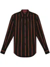 Alexander Mcqueen Striped Buttoned Shirt In Schwarz