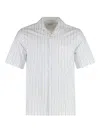 Alexander Mcqueen Short-sleeve Striped Shirt With Camp Collar