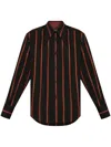 Alexander Mcqueen Striped Buttoned Shirt In Black