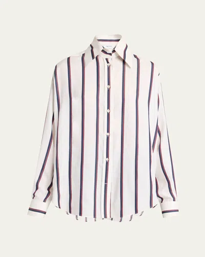 Alexander Mcqueen White Vertical Striped Shirt In Multi
