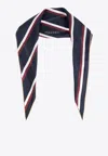 Alexander Mcqueen College Stripe Scarf In Navy