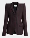 Alexander Mcqueen Pinstripe Single-breasted Jacket In Fango