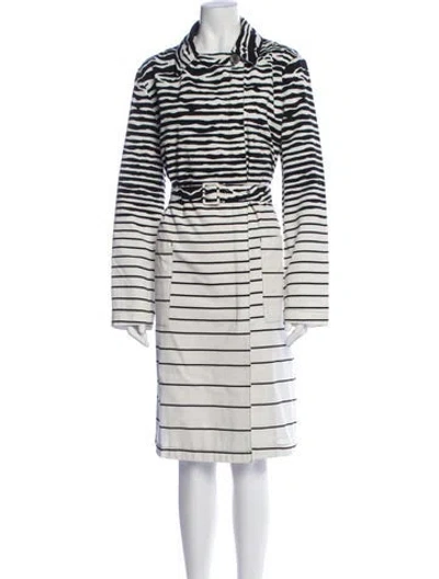Pre-owned Alexander Mcqueen Striped Trench Coat In Neutral