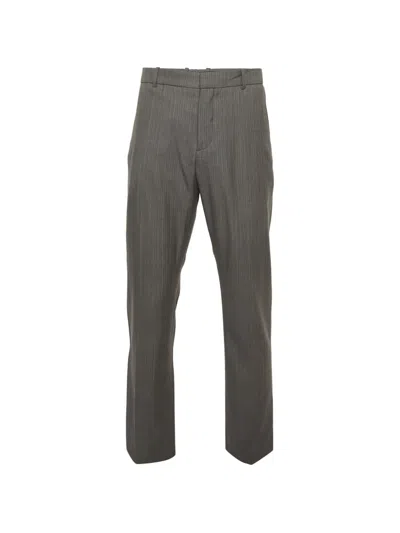 Pre-owned Alexander Mcqueen Striped Trousers In Gray