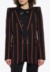 Alexander Mcqueen Striped Blazer In Black