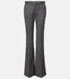 Alexander Mcqueen Herringbone Bumster Trousers In Gray