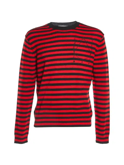 Pre-owned Alexander Mcqueen Striped Wool Knitted Sweater In Red