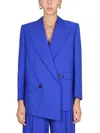 Alexander Mcqueen Women Structured Double-breasted Jacket In Blue