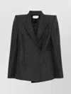 Alexander Mcqueen Structured Double Breasted Jacket With Padded Shoulders In Black