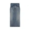 Alexander Mcqueen Structured High-waisted Blue Cotton Midi Skirt In Blue
