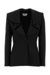 Alexander Mcqueen Structured Tailored Jacket With Statement Lapels In Black