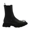 Alexander Mcqueen Punk Stud Ankle Boots In Leather In Black