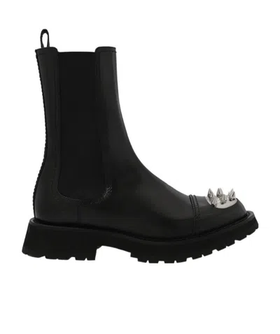 Alexander Mcqueen Stud-detail Chelsea Boots In Black