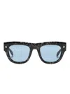 Alexander Mcqueen Stud-detailed Tinted Sunglasses In Black