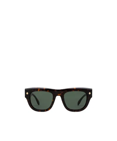 Alexander Mcqueen Stud-detailed Tinted Sunglasses In Green
