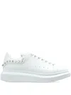 Alexander Mcqueen Leather Sneakers With Platform Sole And Stud Embellishments In White